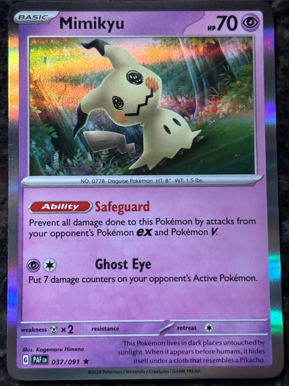 Mimikyu Holo Paldean Fates Pokémon Trading Cards